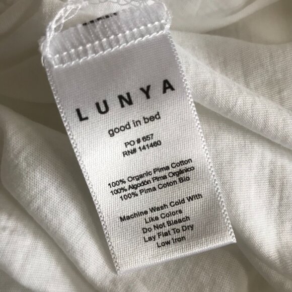 Lunya Organic Pima Cotton Wide Leg Pants Womens XL White Elastic Waist Lounge - Picture 10 of 13